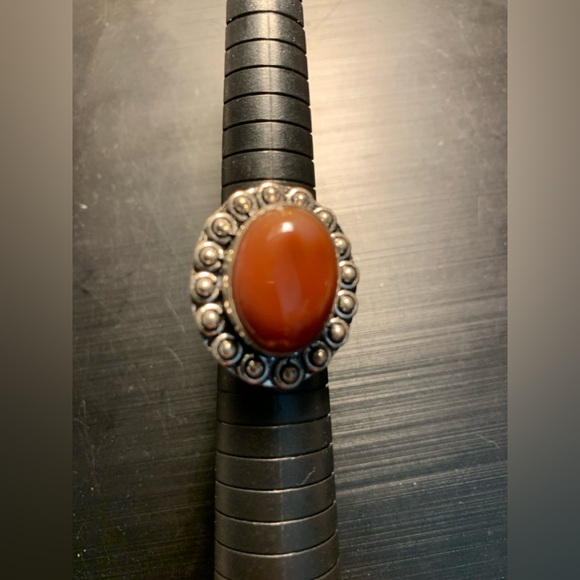 Jewelry - Womens Silver Carnelian Ring. New. Size 8.5.